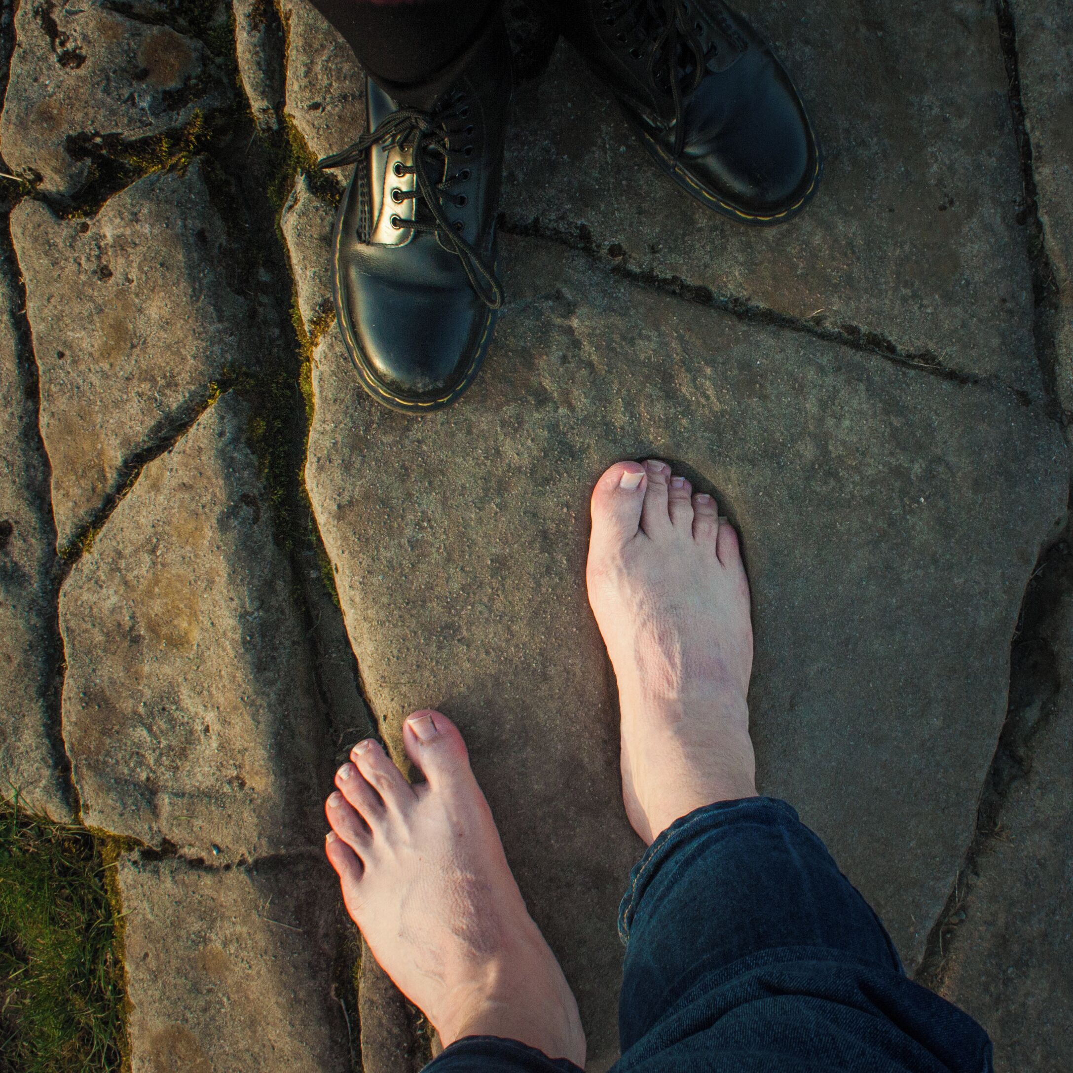 The fort of Dunadd is an iron age hilltop crag. This foot print carved into the rock was used in the coronation of the Kings of the Gaels from 500AD!