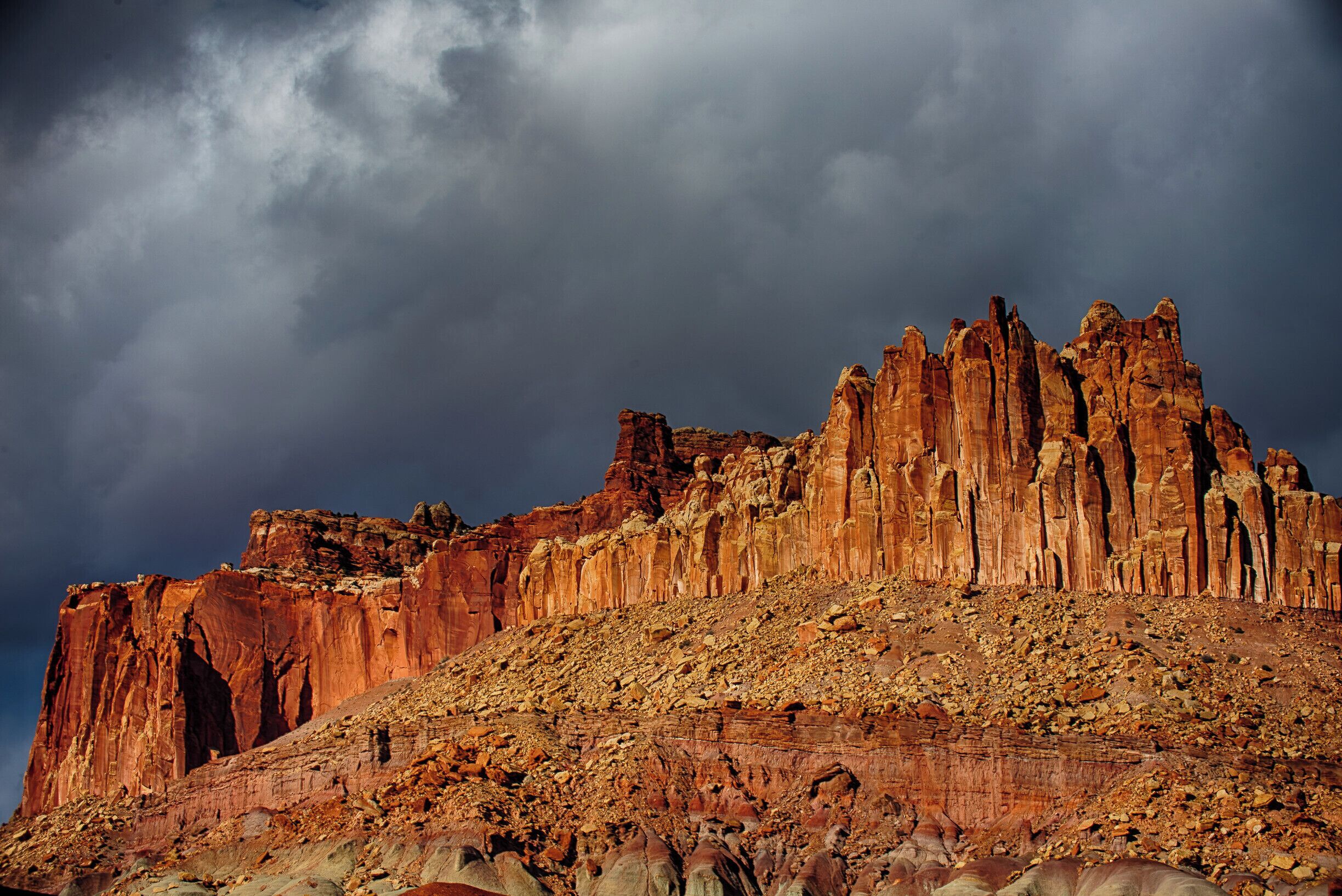 The 'Castle' at Capitol Reef national Park. This shot is from the visitor center