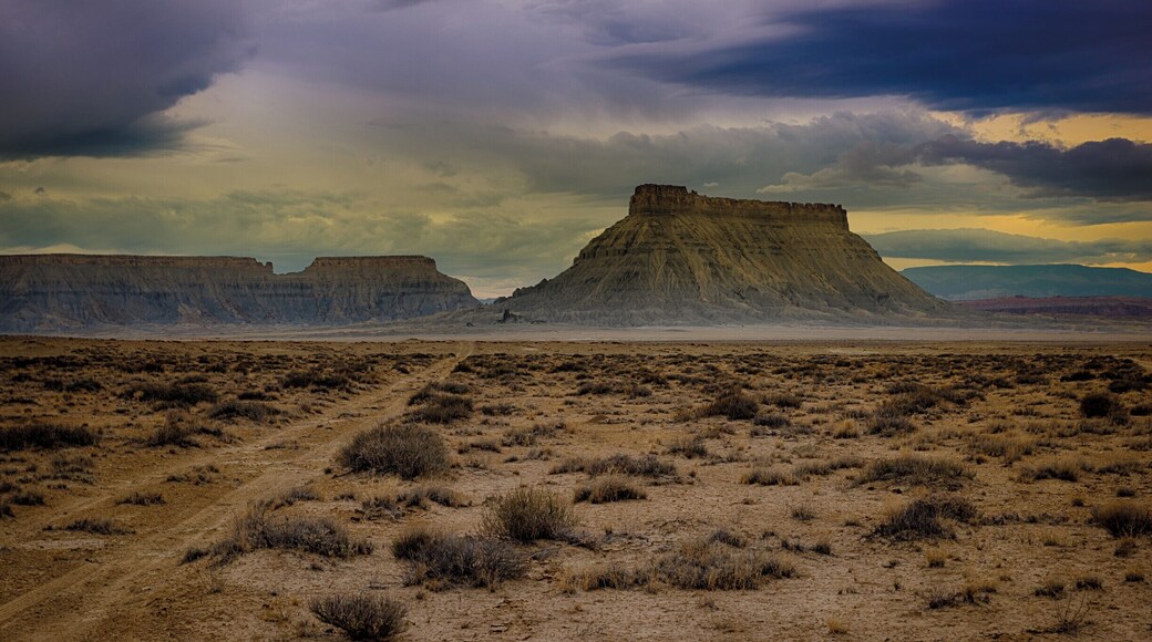 Factory Butte...around 20 miles east of capitol reef national park in BLM lands. This was just before a sand storm...