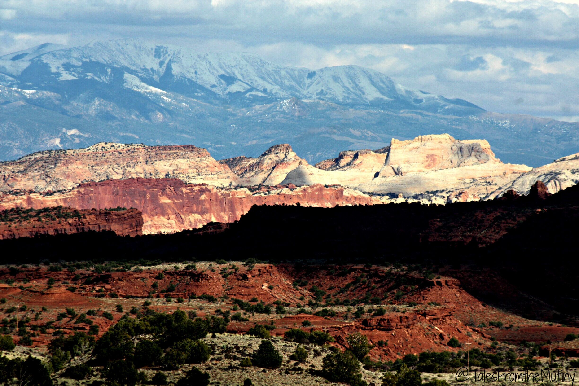 The beautiful painted cliffs of Capital Reef #NationalPark with the Henry Mountains in the background. There's so much beauty here in canyon country Utah. 