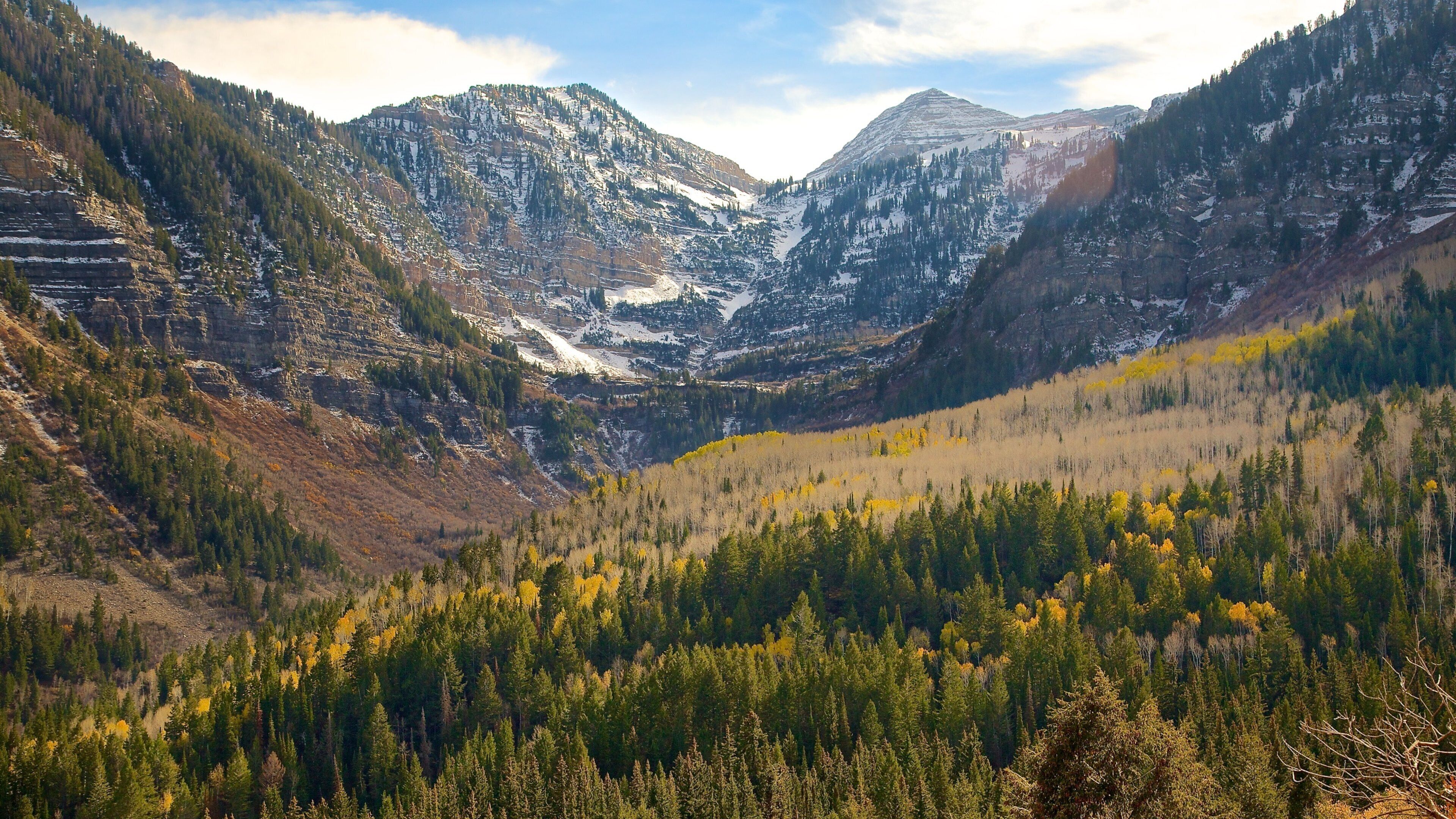 Timpanogos Cave National Monument which includes landscape views, tranquil scenes and mountains