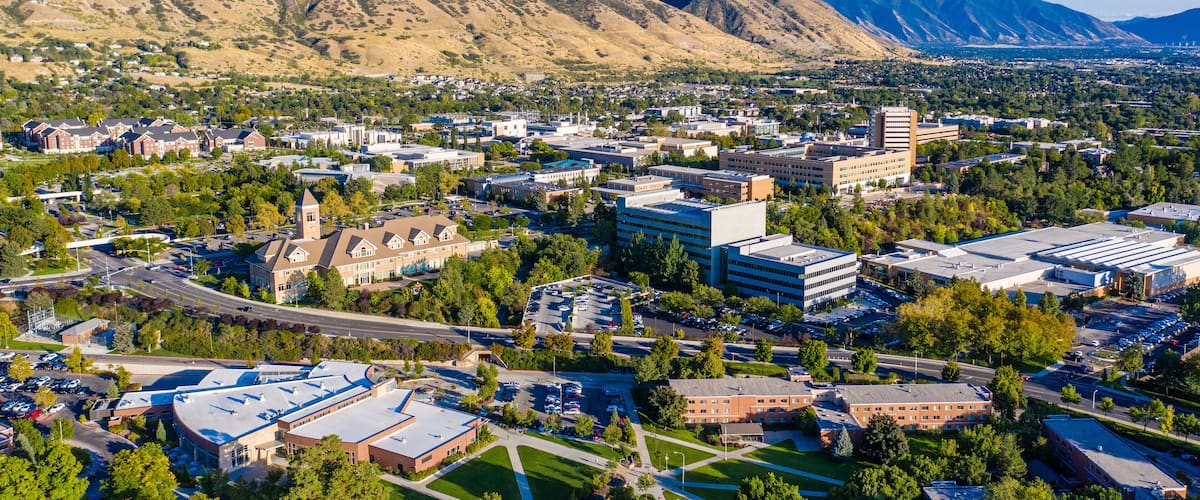 Downtown Provo BYU Campus Aerial 2