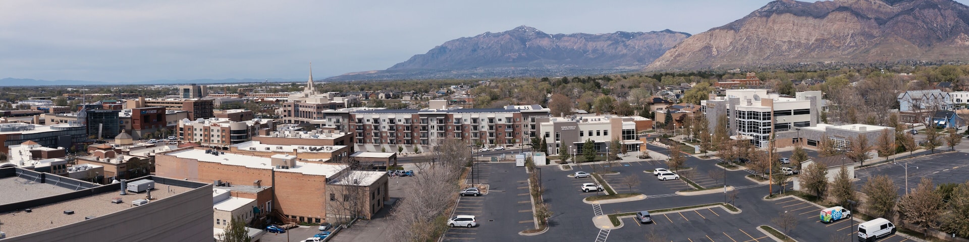 Ogden, Utah, USA. Aerial panorama
