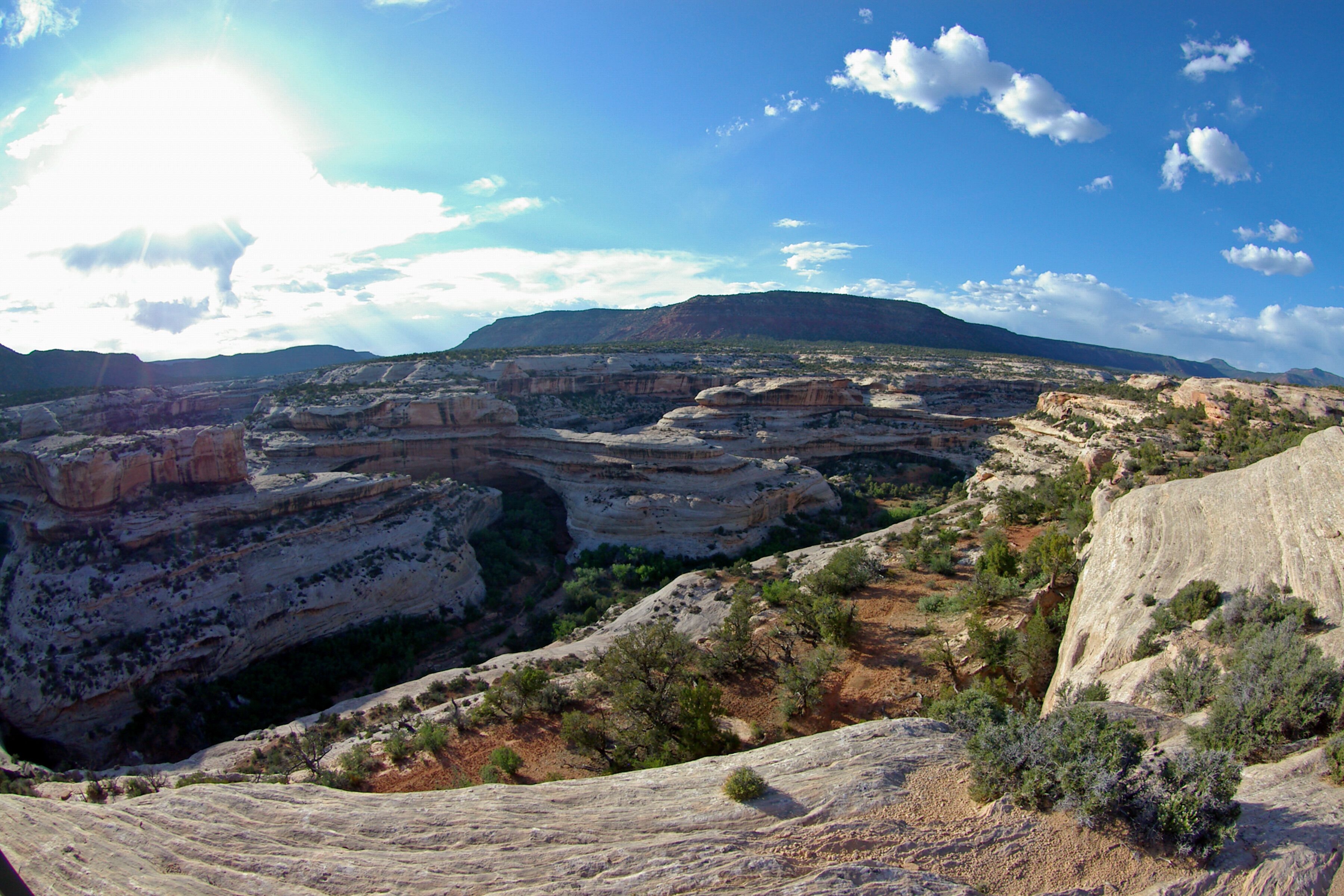 Three majestic natural bridges invite you to ponder the power of water in a landscape usually defined by its absence. View them from an overlook, or hit the trails and experience their grandeur from below. Declared a National Monument in 1908, the bridges are named "Kachina," "Owachomo" and "Sipapu" in honor of the ancestral Puebloans who once made this place their home.