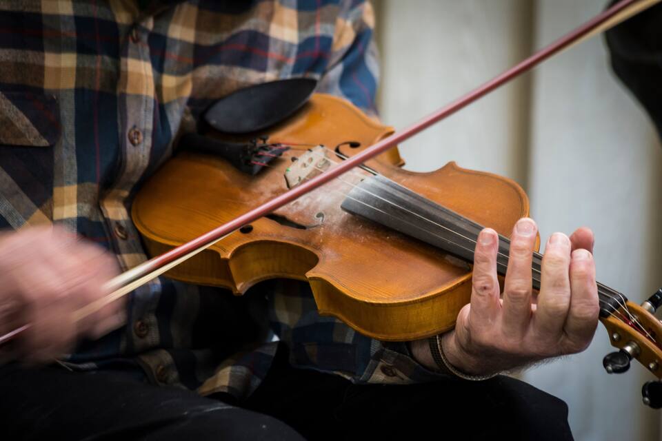 A person playing a violin.