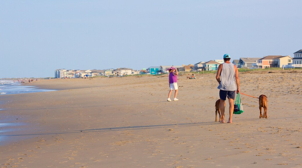Sandbridge Beach which includes a beach and hiking or walking as well as an individual male