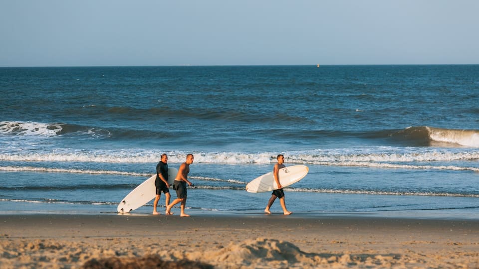 Sandbridge Beach featuring a beach, general coastal views and surfing