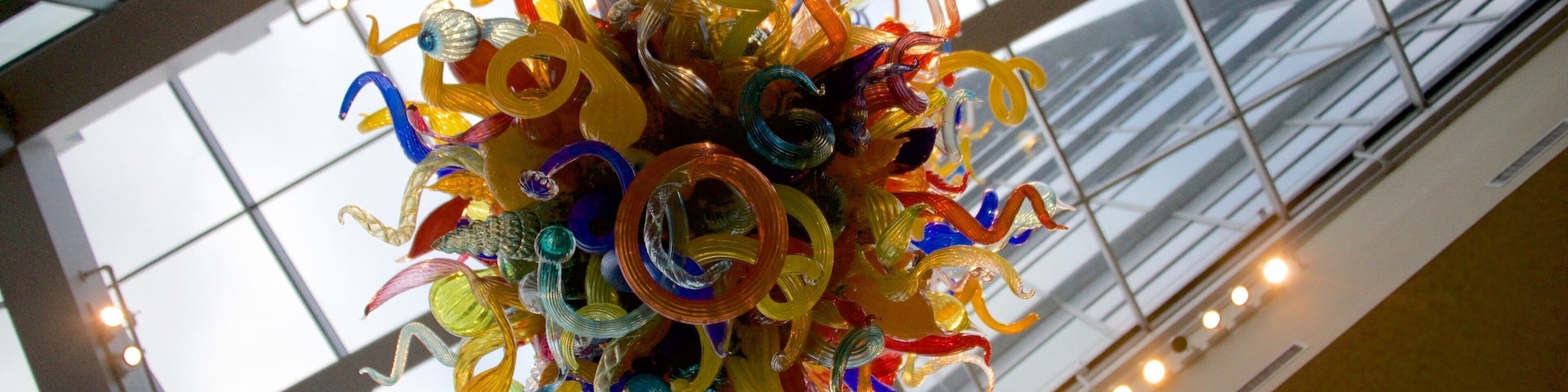 Lincoln Square featuring interior views and art