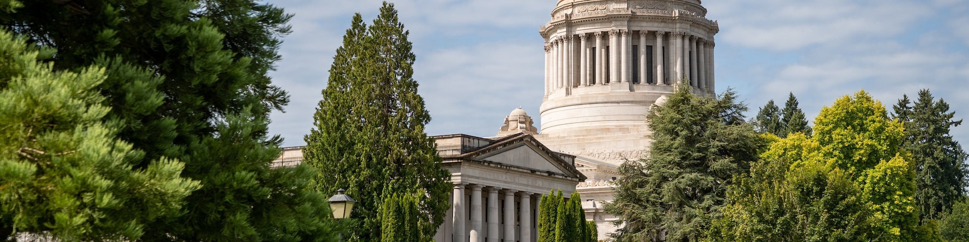 Washington State Capitol which includes an administrative buidling, a garden and heritage architecture