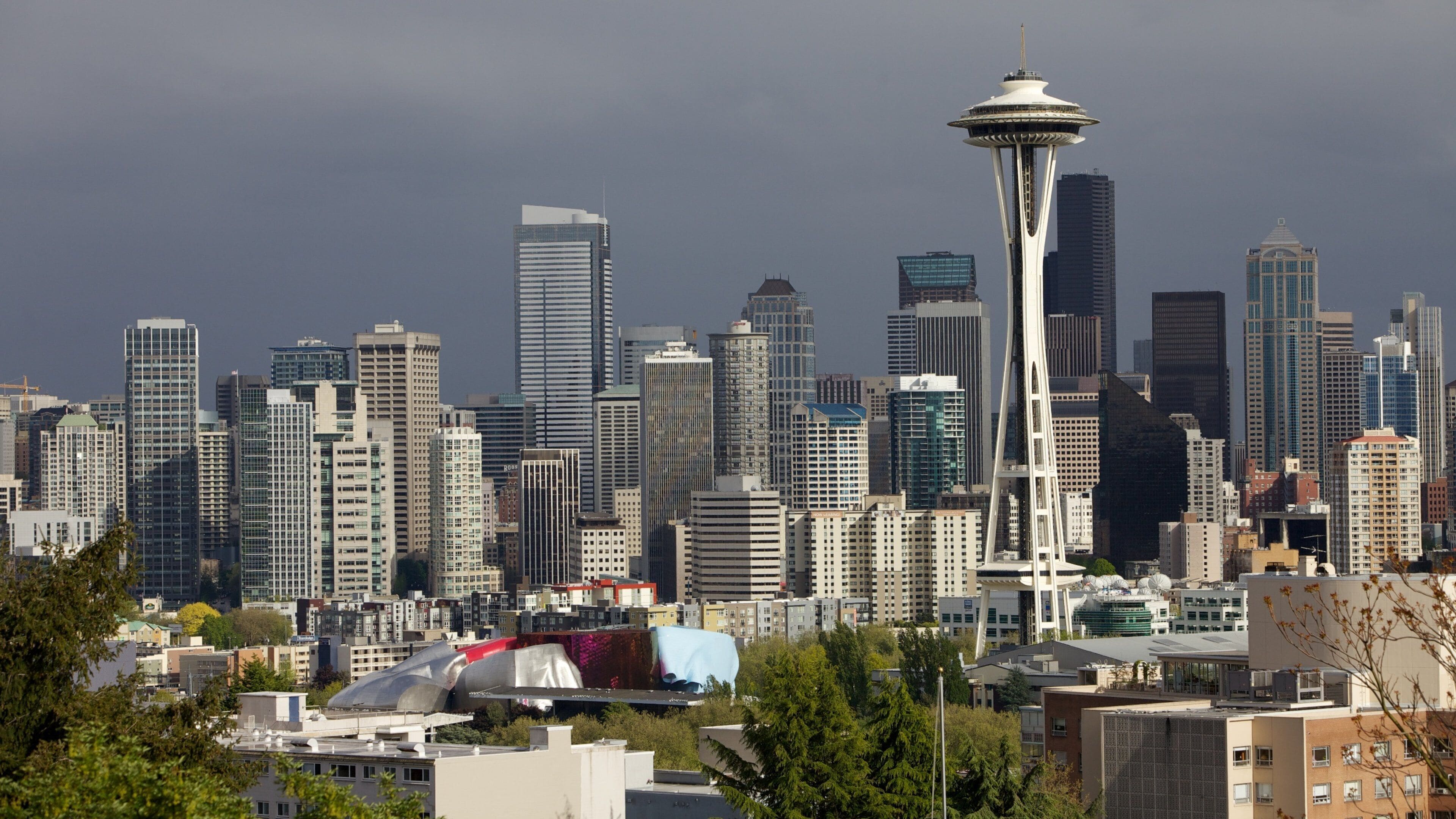 Kerry Park which includes a high-rise building, modern architecture and city views