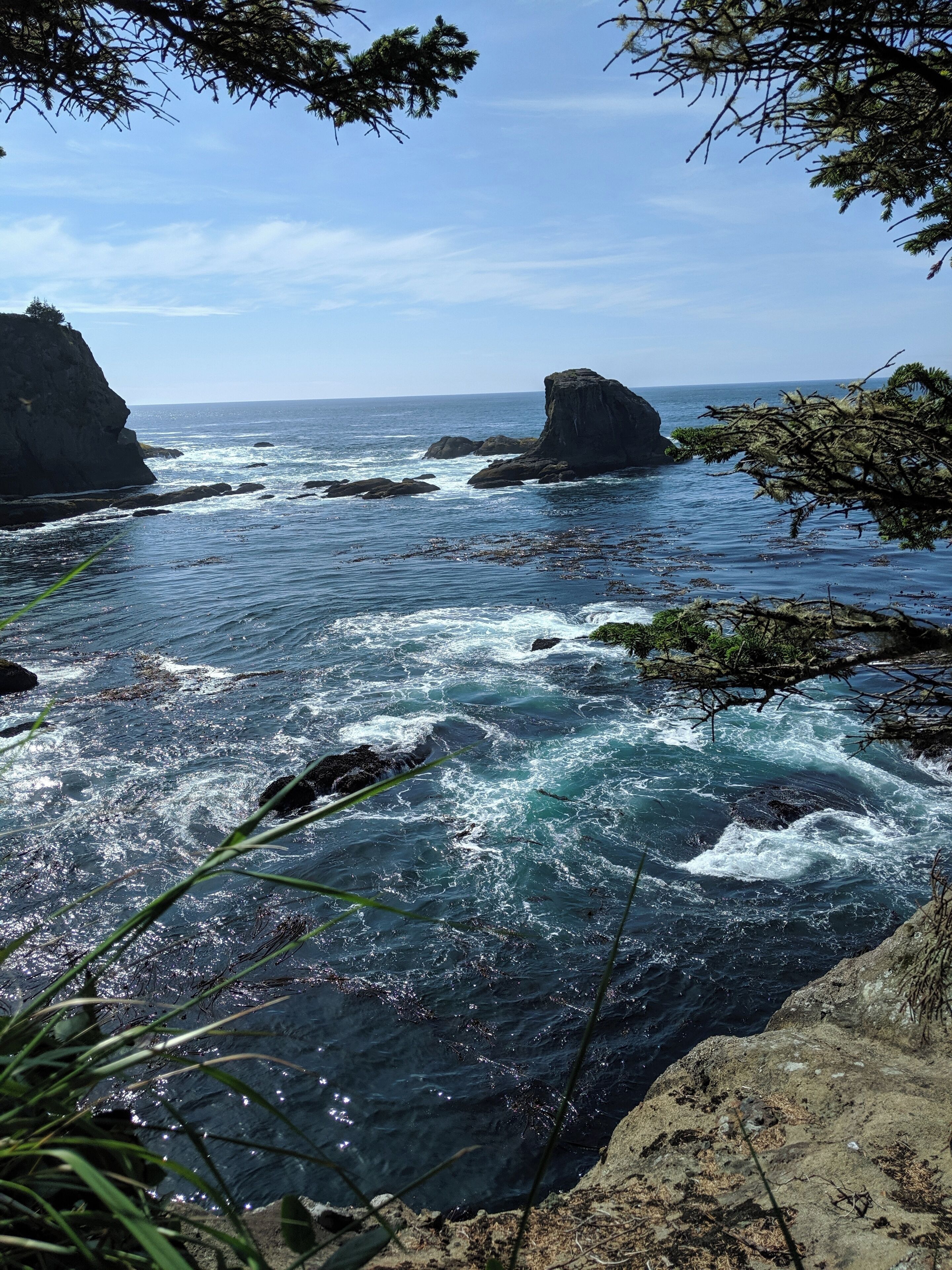 Lots of different currents in the water. Wouldn't suggest swimming here.