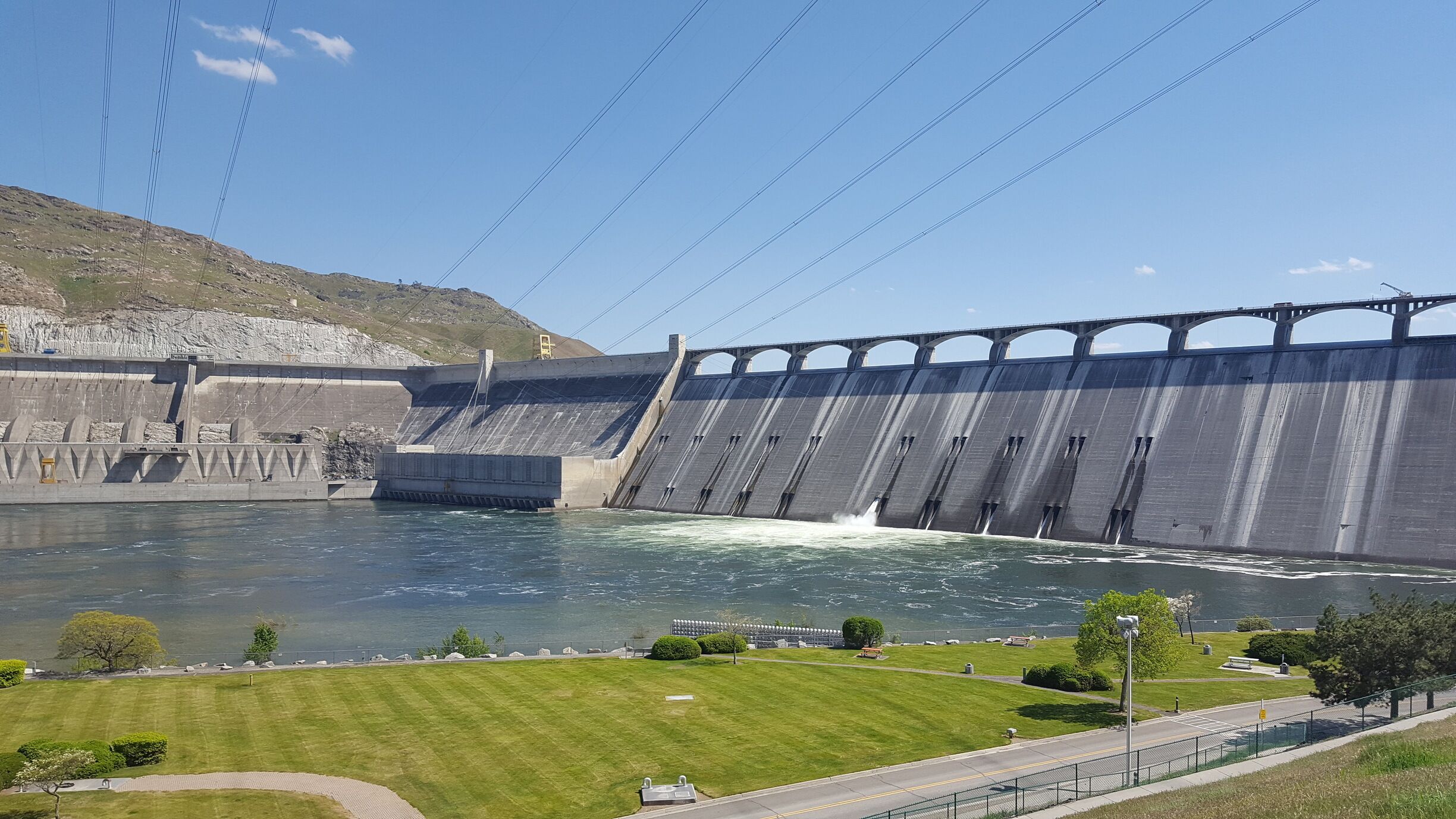 The backside of the dam. They project a laser light show on it.  #SpringFun