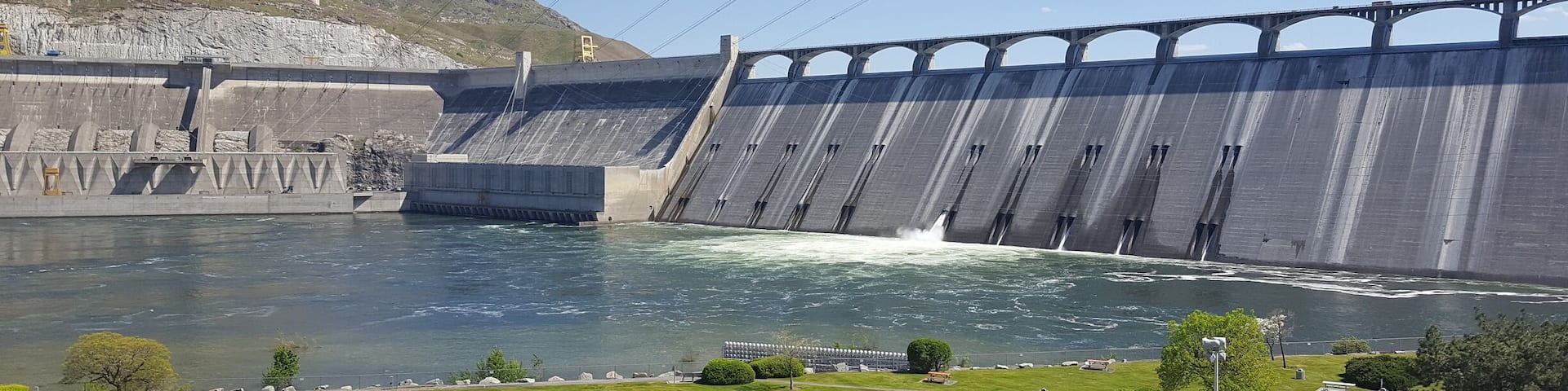 The backside of the dam. They project a laser light show on it. #SpringFun