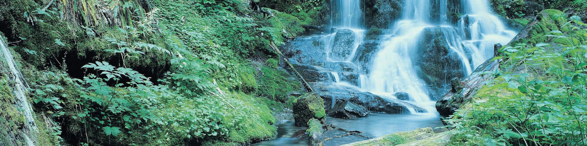 Waterfall by Spirit Lake, Gifford Pinchot National Forest, Wyoming, USA