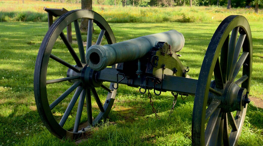 Wilsons Creek National Battlefield featuring heritage elements and military items