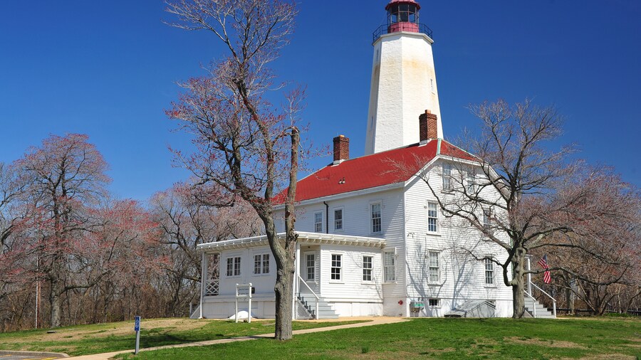 Sandy Hook Lighthouse and tower at the Jersey Shore