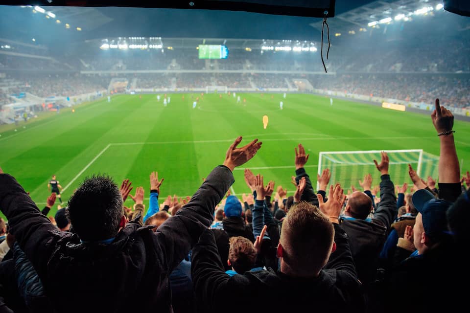 A stadium filled with spectators.