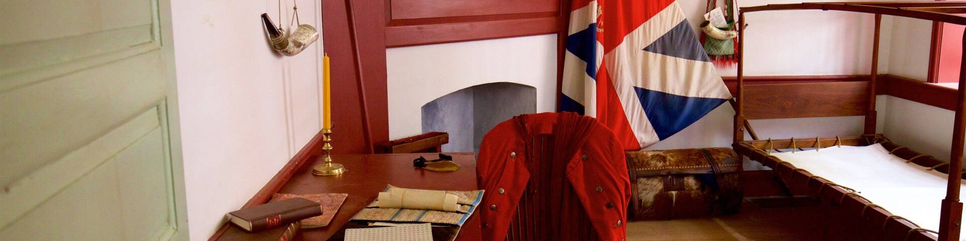 Old Barracks Museum showing a house, interior views and heritage elements