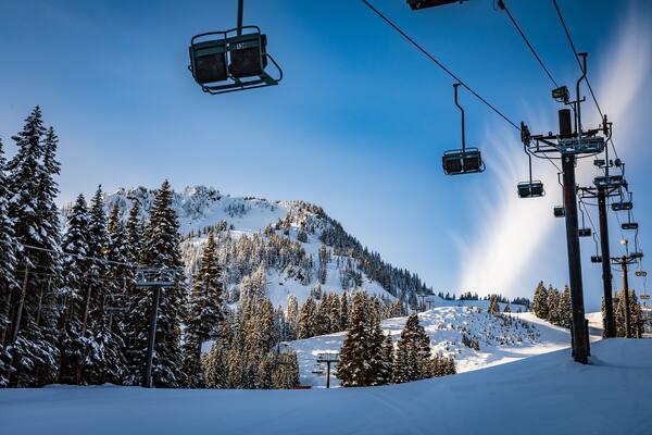 View from under Brooks chair lift looking towards Skyline Expres