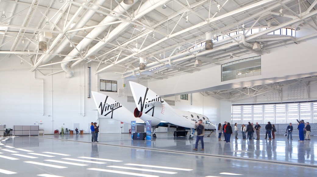 Spaceport America showing aircraft, interior views and industrial elements