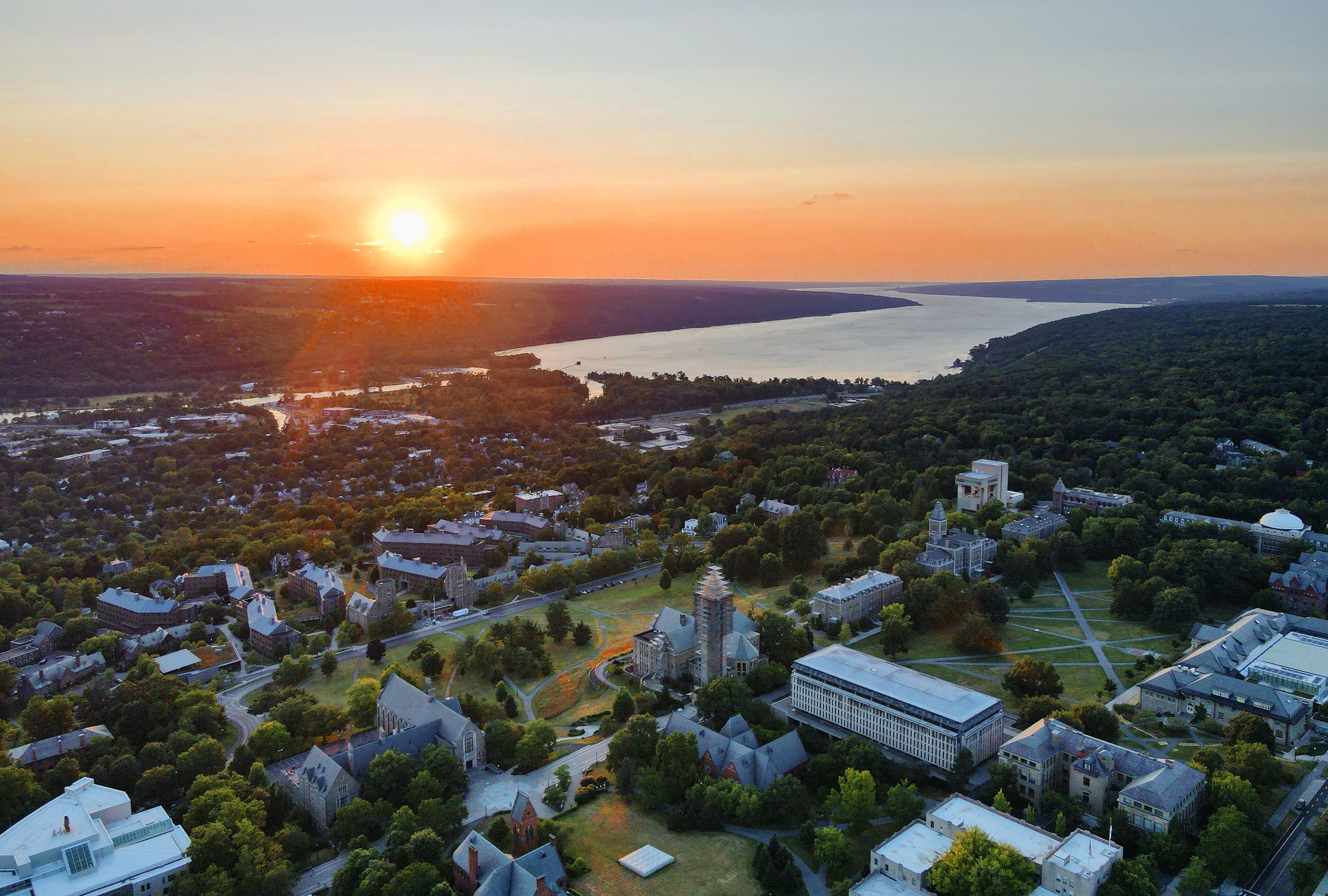 Cornell Sunset Aerial View
