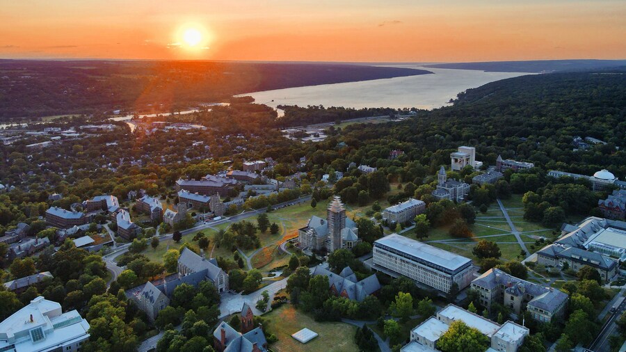 Cornell Sunset Aerial View