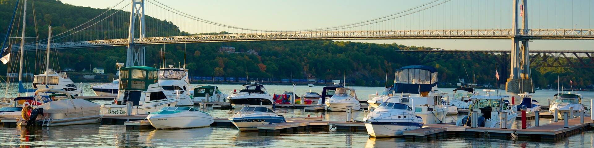 Mid-Hudson Bridge which includes a bay or harbor, a bridge and a river or creek