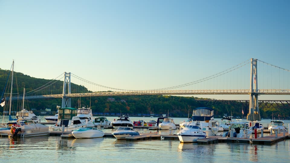 Mid-Hudson Bridge which includes a bay or harbor, a bridge and a river or creek