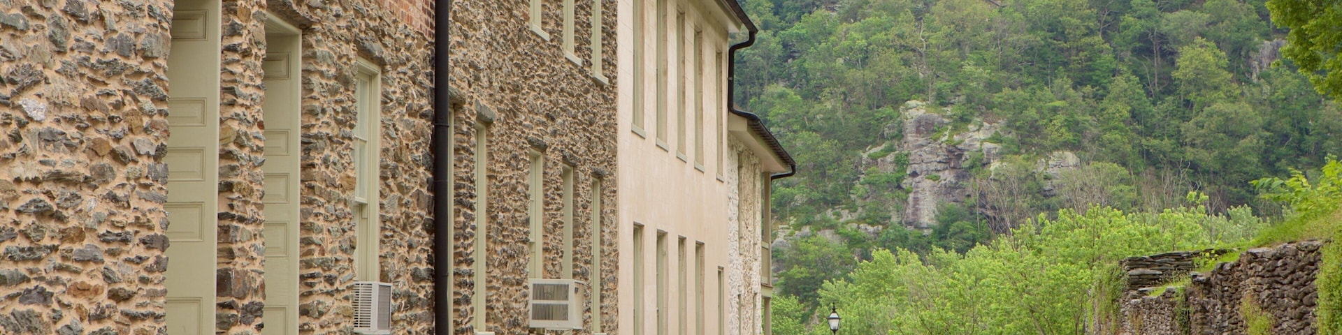 Harpers Ferry National Historical Park showing a small town or village and heritage elements