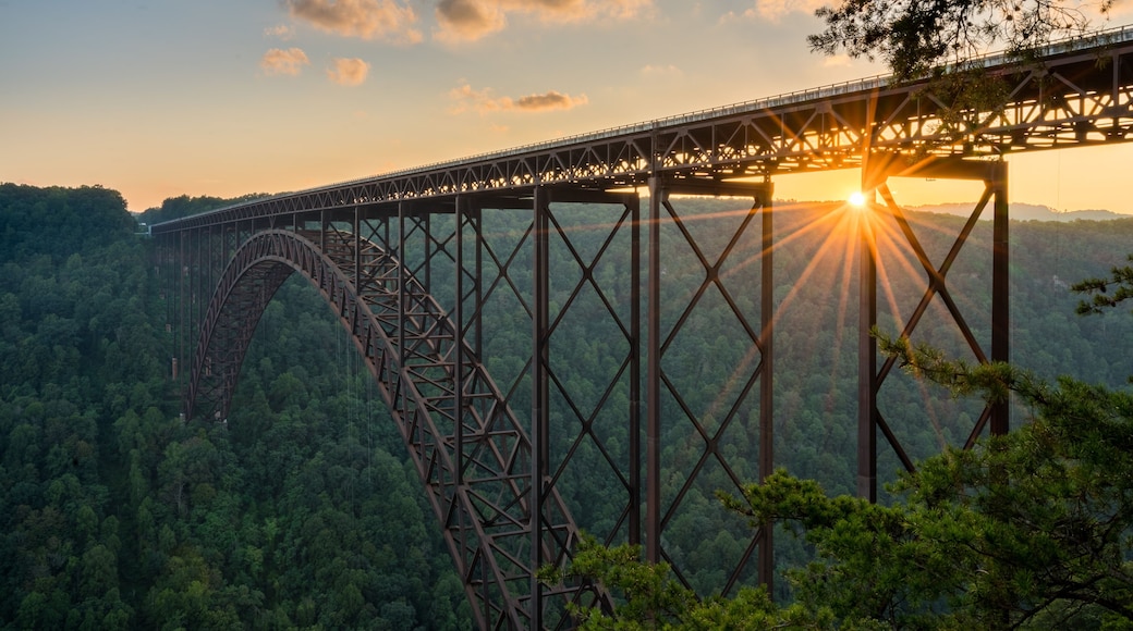Sunset at the New River Gorge Bridge in West Virginia