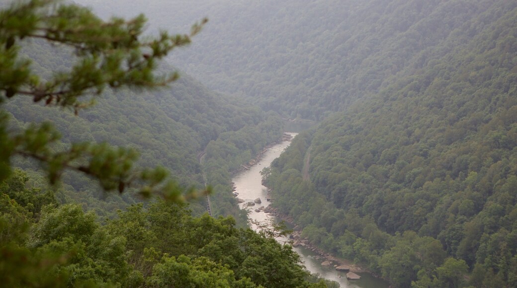 New River Gorge Bridge which includes a gorge or canyon and a river or creek