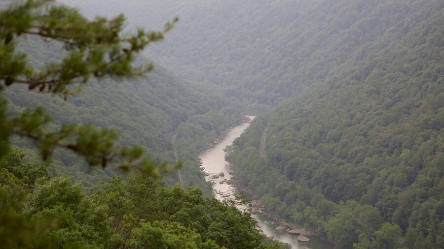 New River Gorge Bridge which includes a gorge or canyon and a river or creek