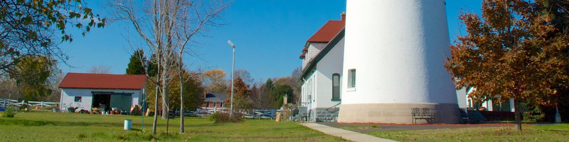 Wind Point Lighthouse featuring a lighthouse