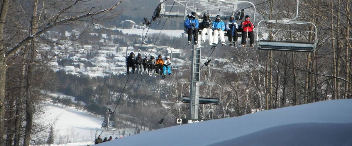 A busy but beautiful day of skiing in Wausau, WI.