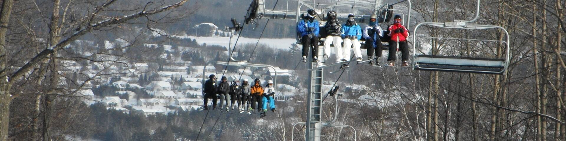 A busy but beautiful day of skiing in Wausau, WI.