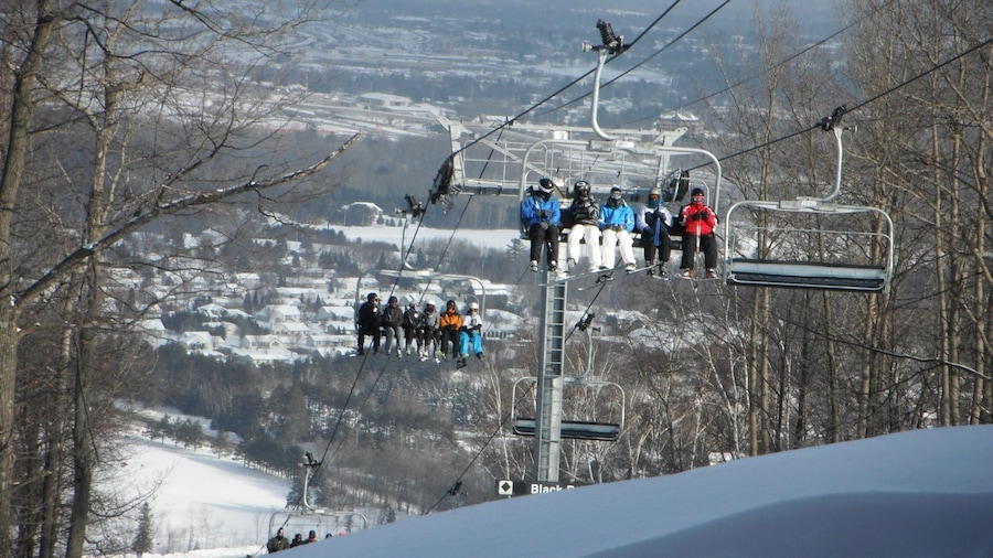 A busy but beautiful day of skiing in Wausau, WI.
