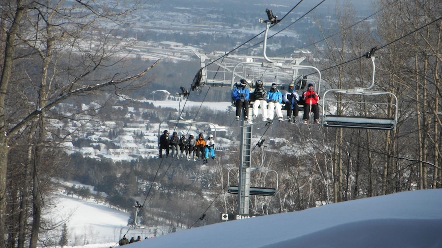A busy but beautiful day of skiing in Wausau, WI.