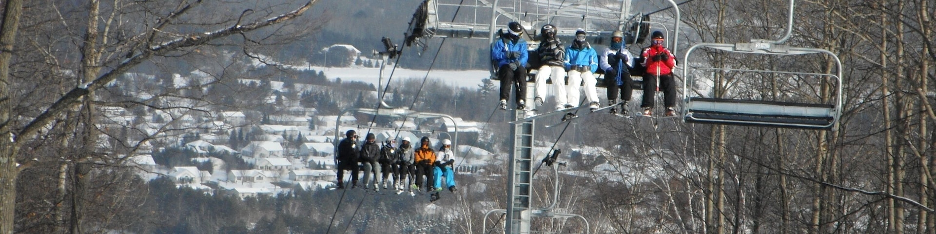 A busy but beautiful day of skiing in Wausau, WI.
