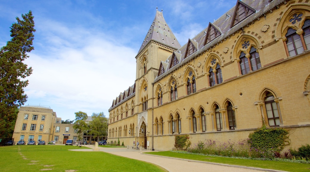 Oxford University Museum of Natural History fasiliteter samt kulturarv, park og historisk arkitektur