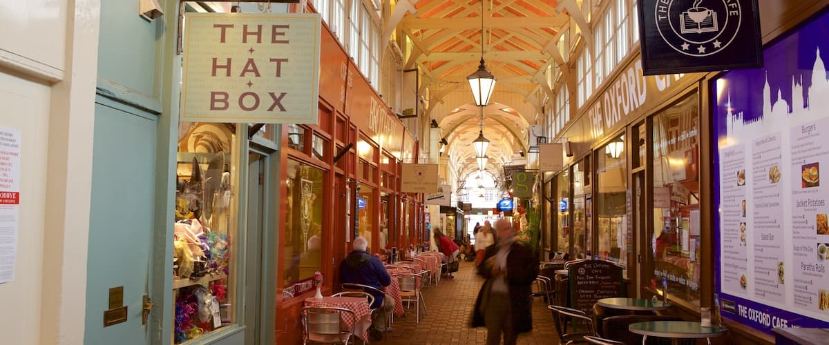 Covered Market showing shopping and cafe lifestyle