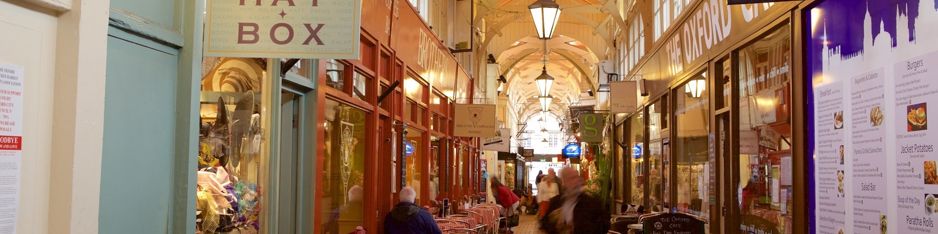 Covered Market featuring shopping and café scenes
