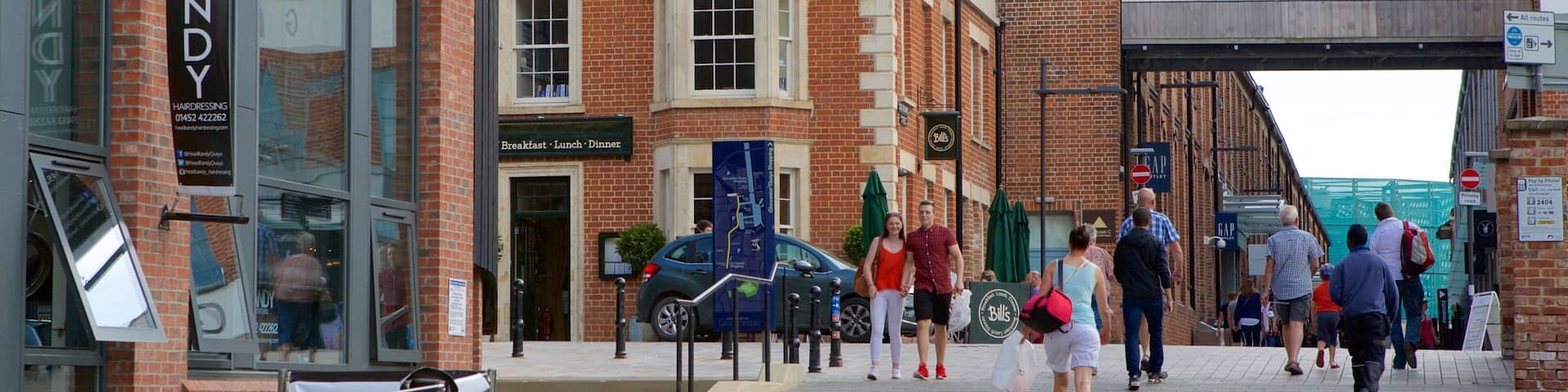 Merchants\' Quay showing shopping, street scenes and signage