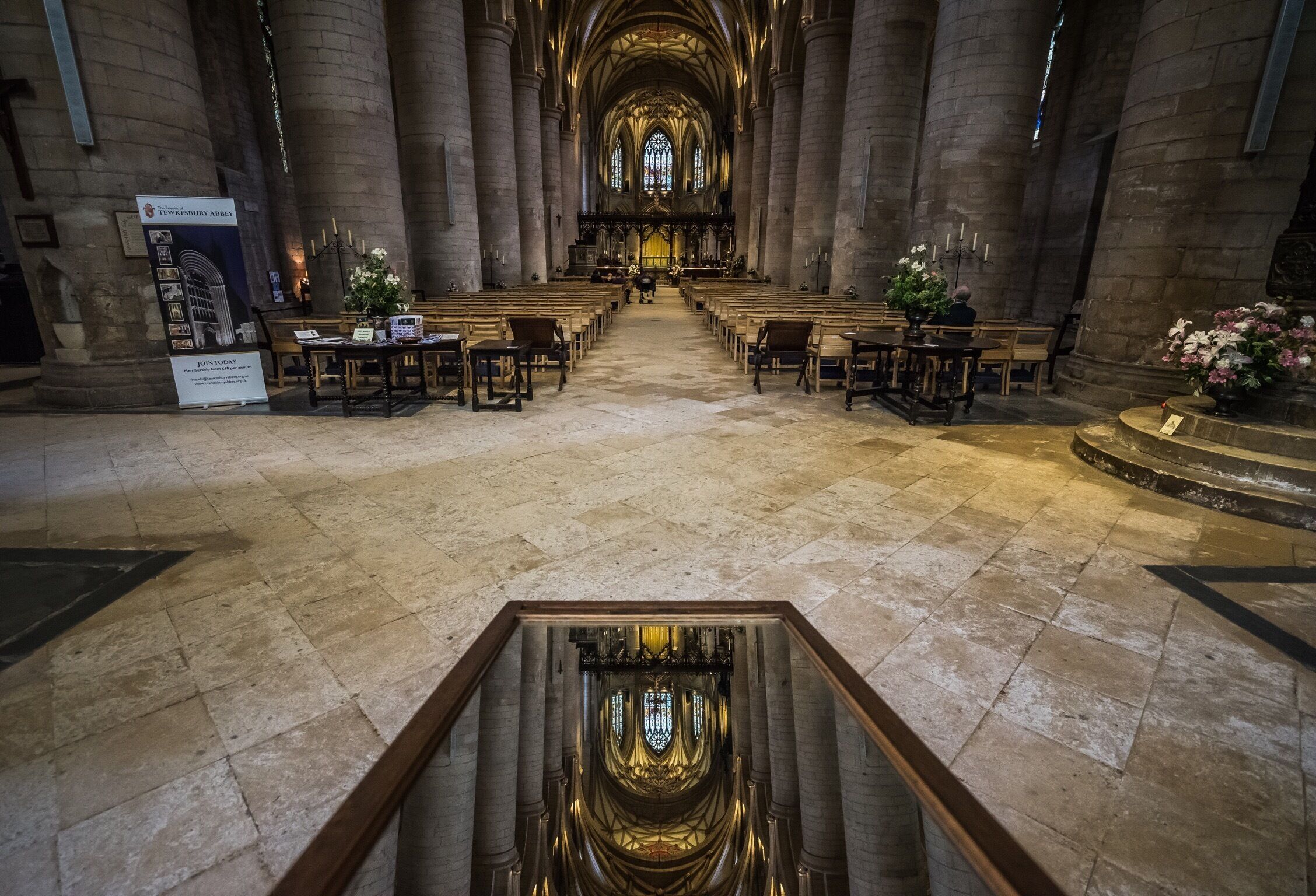 actual world vs. mirror world. This place is well-known of the beautiful ceiling decorated with special pattern