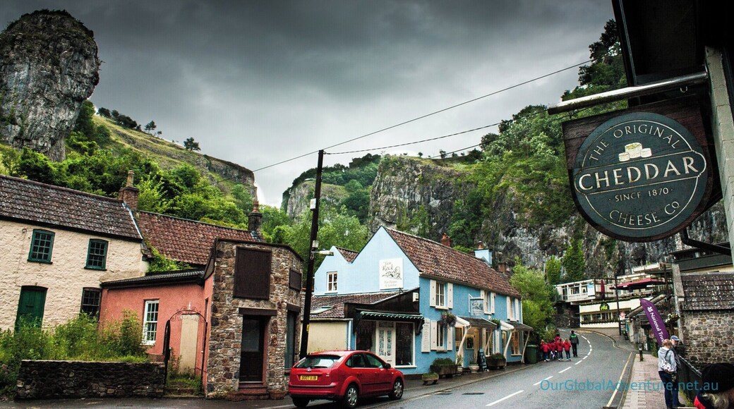The view from the North Western end of the town towards Cheddar Gorge