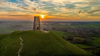 Sunset at Glastonbury Tor