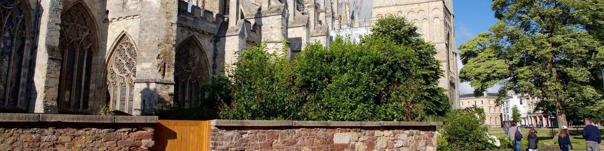 Exeter Cathedral featuring heritage architecture and a church or cathedral