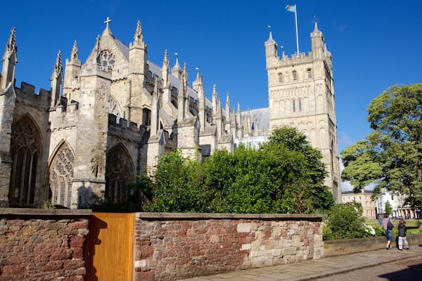 Catedral de Exeter mostrando una iglesia o catedral y patrimonio de arquitectura