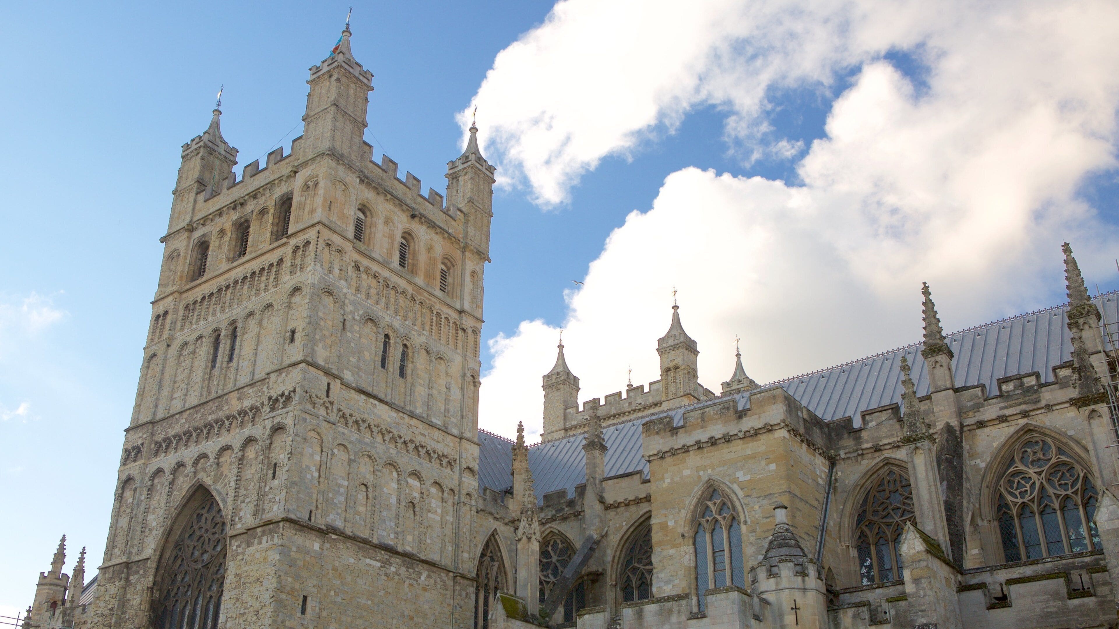 Exeter Cathedral featuring heritage architecture and a church or cathedral