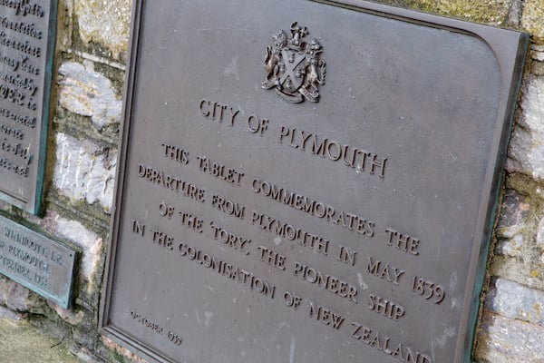 Mayflower Steps which includes signage
