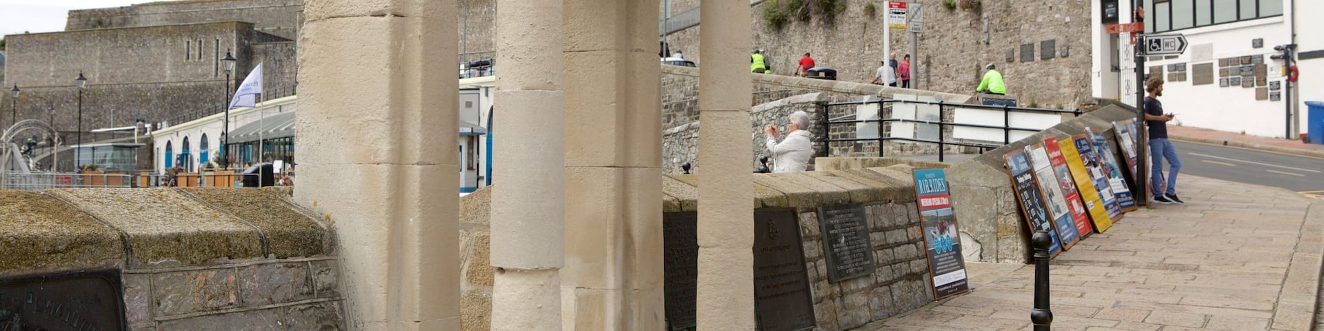 Mayflower Steps which includes general coastal views